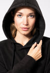 OVERSIZE FLEECE Damen Hoodie Farbe Schwarz