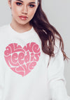 All we need is love Damen Sweatshirt Farbe Weiß