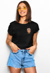 Cute Little Owl Damen Tshirt Farbe Schwarz