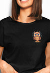 Cute Little Owl Damen Tshirt Farbe Schwarz