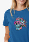 Flourish Skull Damen Tshirt farbe Blue