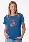 Flourish Skull Damen Tshirt farbe Blue