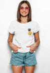 Cute Ananas Damen Tshirt Farbe Weiß