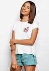 Flamingo Vibes Damen Tshirt Farbe Weiß