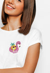 Flamingo Vibes Damen Tshirt Farbe Weiß