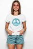 Peace sign Art Damen Tshirt Farbe Weiß