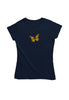 Yellow Butterfly Damen Tshirt farbe Dark blue